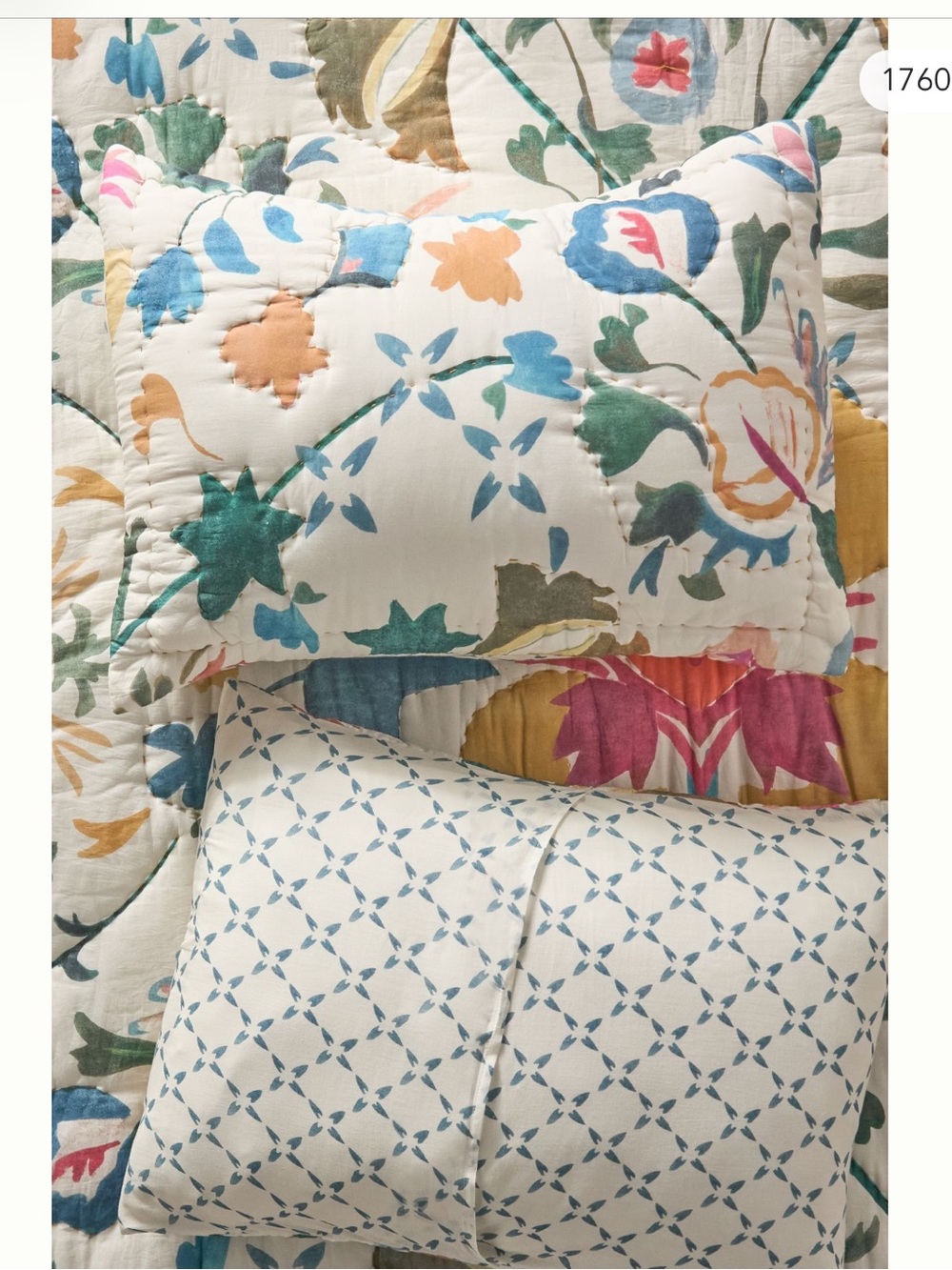 Anthropologie Cotton Voile Sawyer  King Shams - Set of 2)